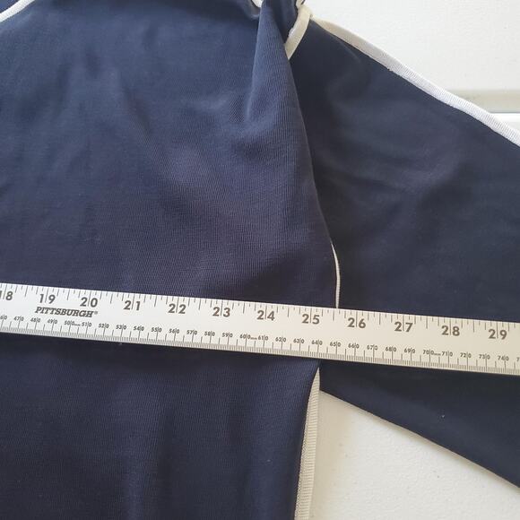 Ming Wang Cardigan Womens XL Navy White Trim Open Front 3/4 Sleeve Reimagined - Picture 5 of 8